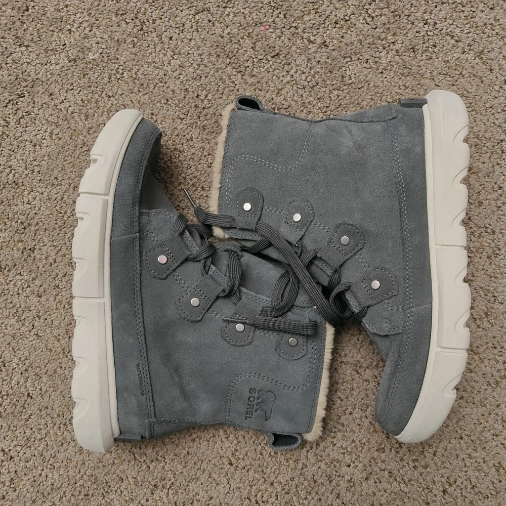 Sorel Ona Rmx Glacy WP Waterproof Suede Winter Boots Grey Women 6.5 NL5031-028